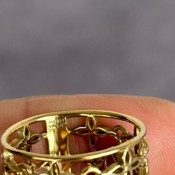 Louis Vuitton Filigree Goldtoned Ring 7 - Picture 10 of 12